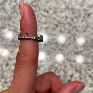 Pandora Silver Crown Ring with Rhinestones